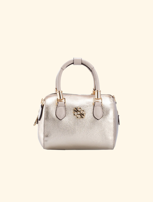 Bolsa de Couro Sagga Mini Baú Metalizado 520