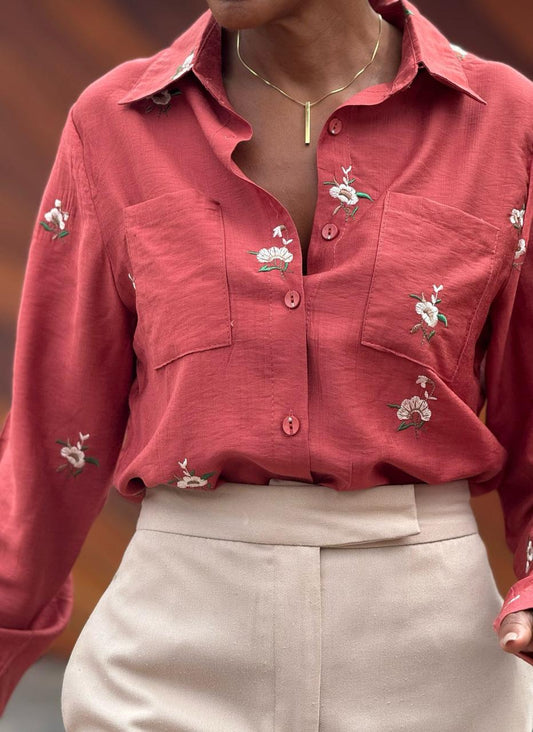 Blusa Linho/Poliester